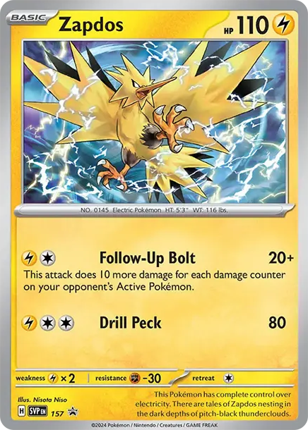 閃電鳥 [SVP 157] — PTCG 寶可夢卡牌圖片｜呼卡 Huca